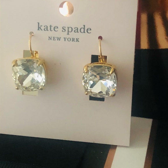 🎀 Kate Spade ♠️ Square Clear Zirconia Drop Earrings - Picture 8 of 10